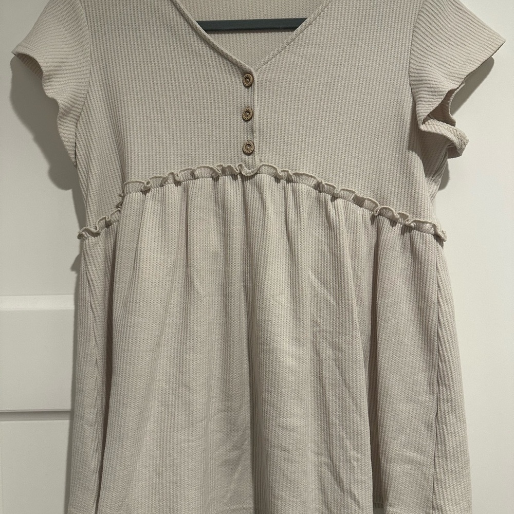Cute Waffle-Knit Blouse